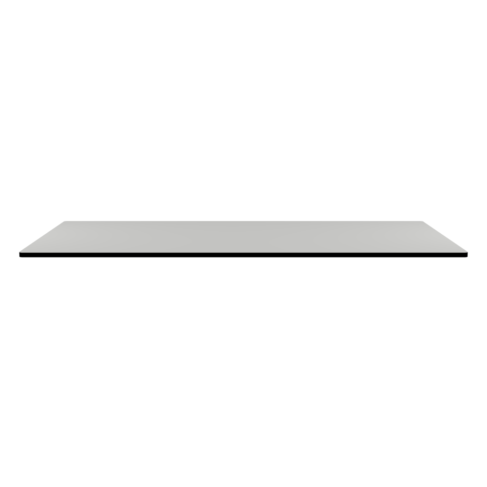 Table Top - Shape Square - Length 280.00 cm - Width 150.00 cm - Radius 2.60 cm - Thickness 3 cm - Surface Linoleum, 4175 Pebble - Core Laminboard - Edge Linoleum, 4023 Nero - Profile Edge 90°