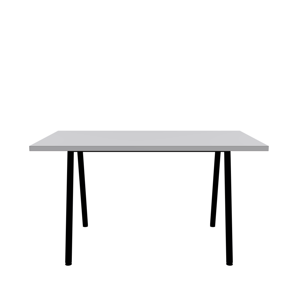 DIN PLUS Table - Shape Square - Length 140.00 cm - Width 80.00 cm - Radius 0.30 cm - Thickness 3 cm - Surface Linoleum, 4177 Vapour - Core Laminboard - Edge Linoleum, 4177 Vapour - Profile Edge 90° / DIN PLUS Table Frame - Material and Colour Powder-coated steel, Jet Black (RAL 9005) - Length 106 cm - Width S - Leg Profile Round - Set 2 Pieces