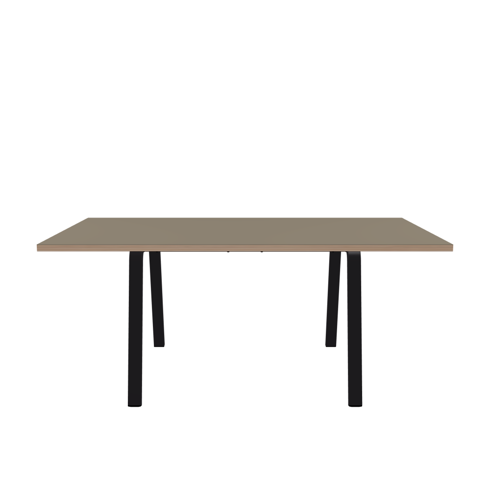 DIN Tisch - Form Eckig - Länge 180,00 cm - Tiefe 100,00 cm - Radius 0,30 cm - Stärke 3 cm - Oberseite Linoleum, 4011 Taupe - Kern Stäbchenplatte - Kante Multiplex - Kantenschräge 90° / DIN Tischgestell - Materialien und Farben Pulverbeschichteter Stahl, Jet Black (RAL 9005) - Breite M - Set 2 Stück