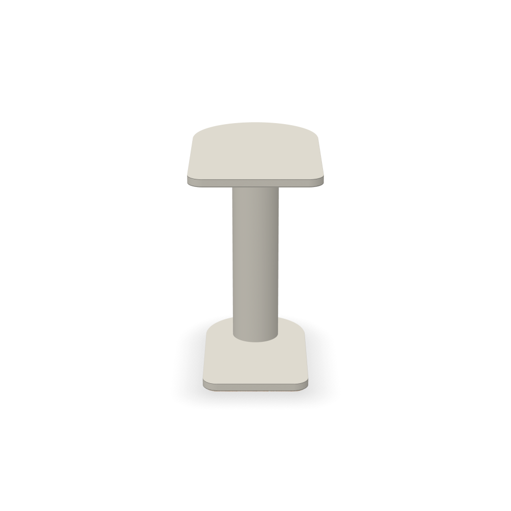 OFF-CUT Side Tables - Surface Linoleum, 4176 Mushroom - Shape Half-round, L 34 × W 56 - Height 60 cm