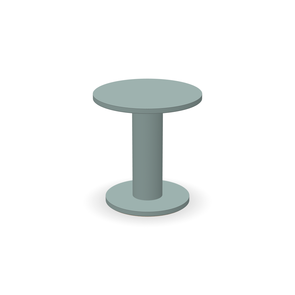 OFF-CUT Side Tables - Surface Linoleum, 4004 Blue Haze - Shape Round, Ø 45 - Height 48 cm