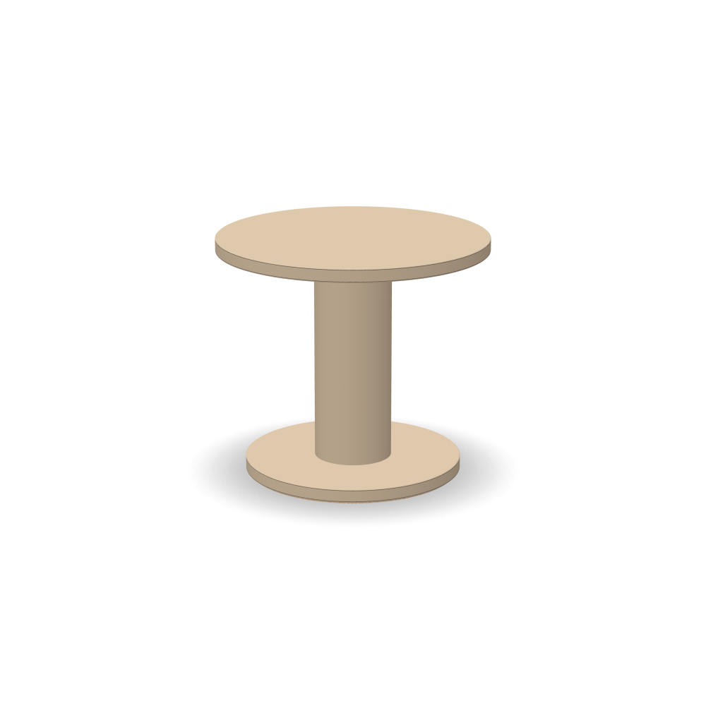 OFF-CUT Side Tables - Surface Linoleum, 4007 Macadamia - Shape Round, Ø 45 - Height 40 cm