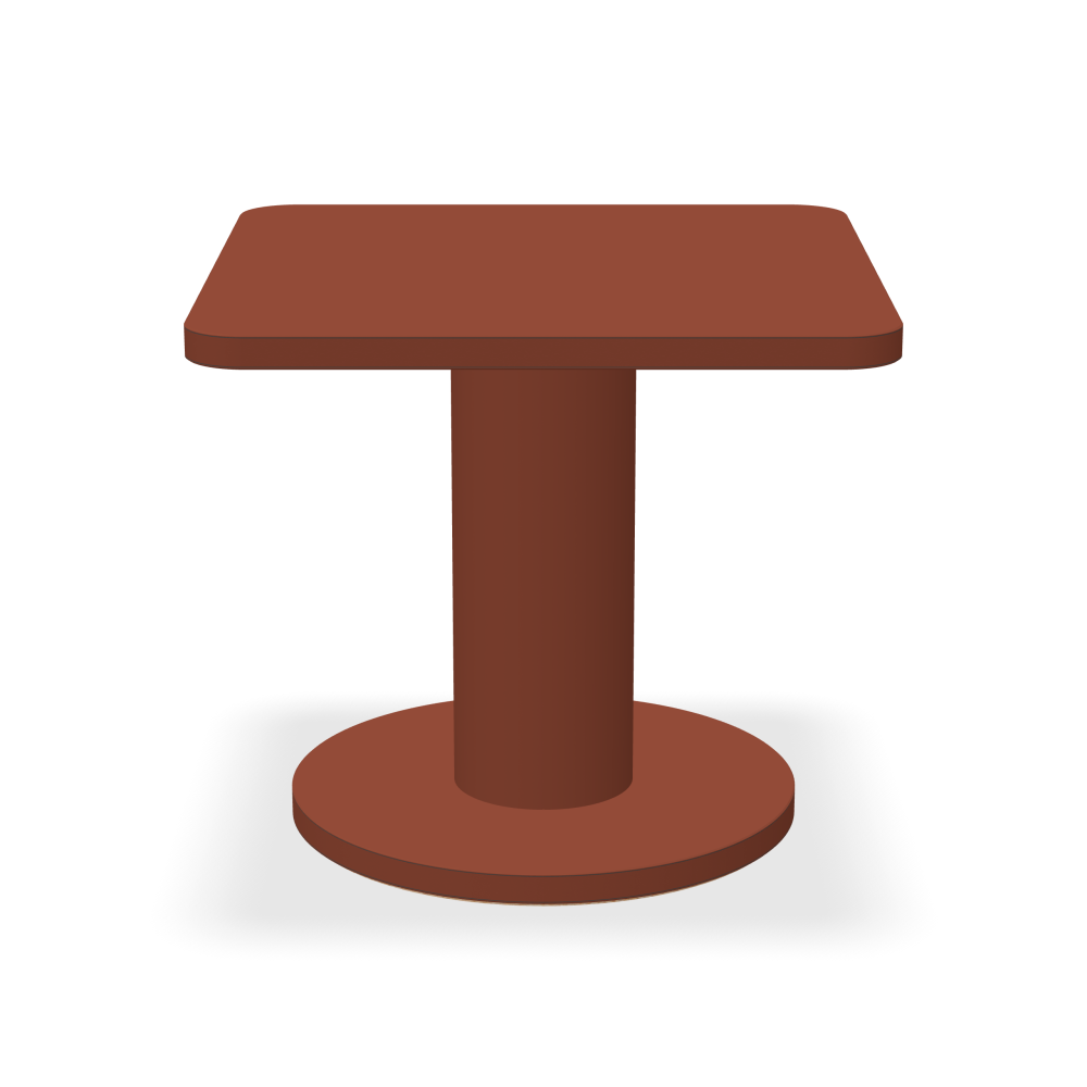 OFF-CUT Side Tables - Surface Linoleum, 4008 Brick - Shape Square, L 45 × W 45 - Height 40 cm