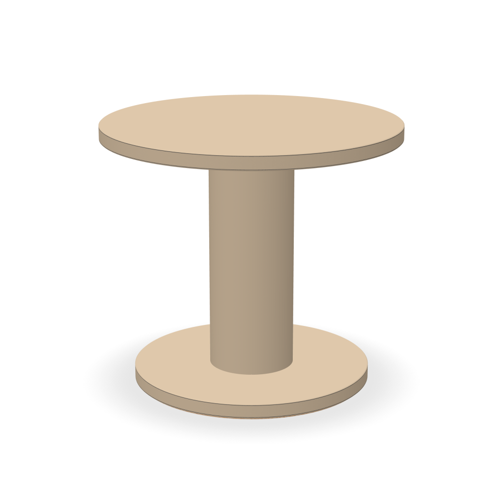 OFF-CUT Side Tables - Surface Linoleum, 4007 Macadamia - Shape Round, Ø 45 - Height 40 cm