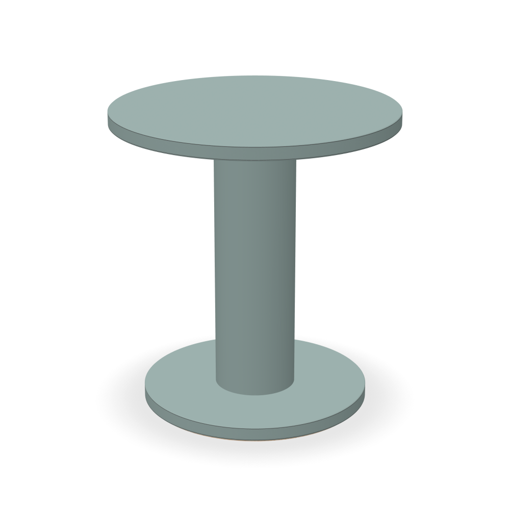 OFF-CUT Side Tables - Surface Linoleum, 4004 Blue Haze - Shape Round, Ø 45 - Height 48 cm