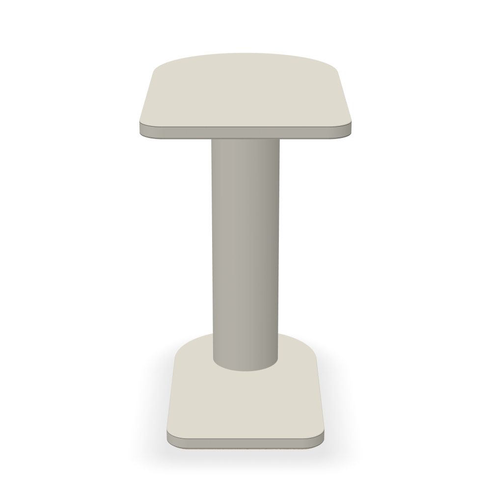 OFF-CUT Side Tables - Surface Linoleum, 4176 Mushroom - Shape Half-round, L 34 × W 56 - Height 60 cm