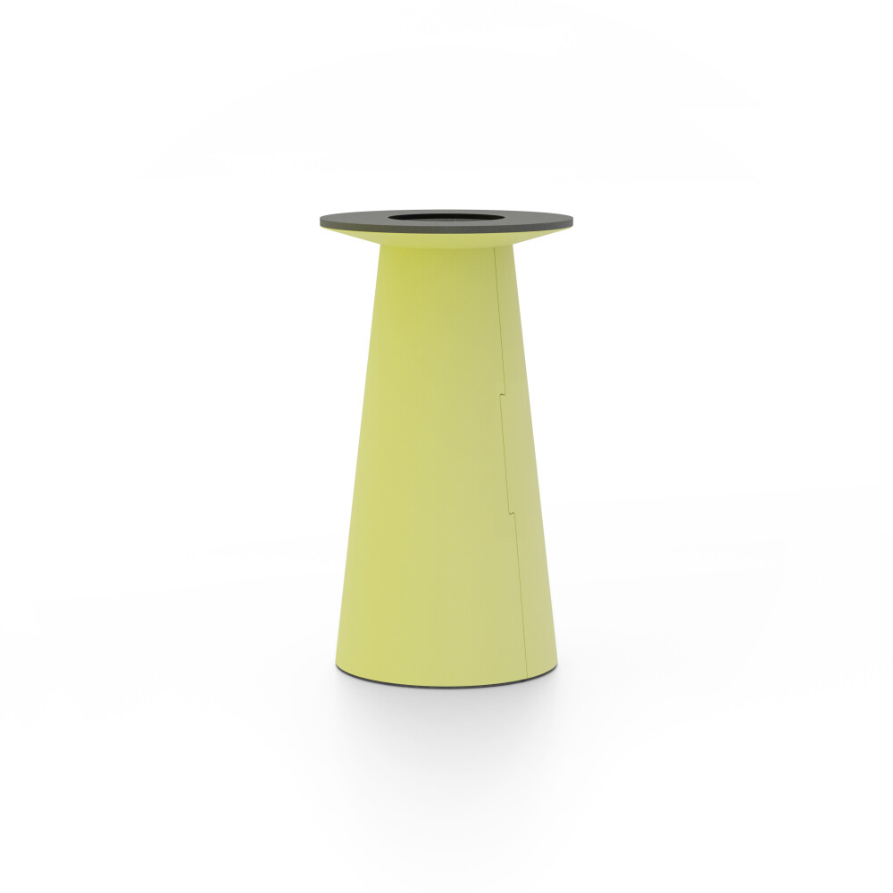 ALT (All Linoleum Table) cone-shaped table base lined with linoleum (4182 Spring Green), S Ø360, designed by Keiji Takeuchi
