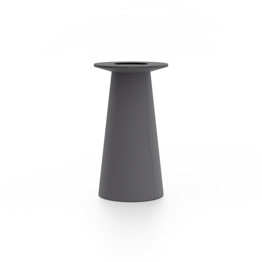 ALT (All Linoleum Table) cone-shaped table base lined with linoleum (4178 Iron Grey), S Ø360, designed by Keiji Takeuchi
