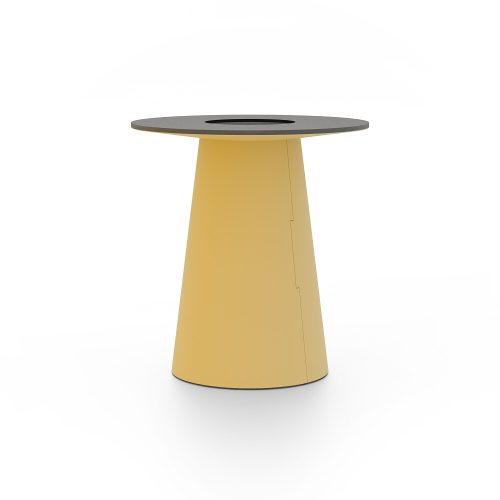 ALT (All Linoleum Table) cone-shaped table base lined with linoleum (S588 Pure Linoleum), L Ø 45 cm, designed by Keiji Takeuchi