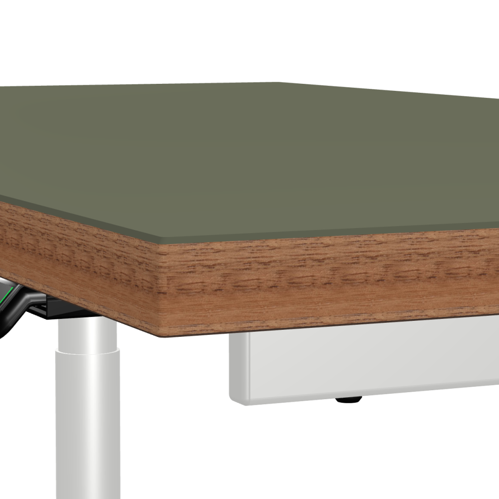 ATS linoleum table – 4184 Olive / Laminboard (Strength 30mm) / Walnut