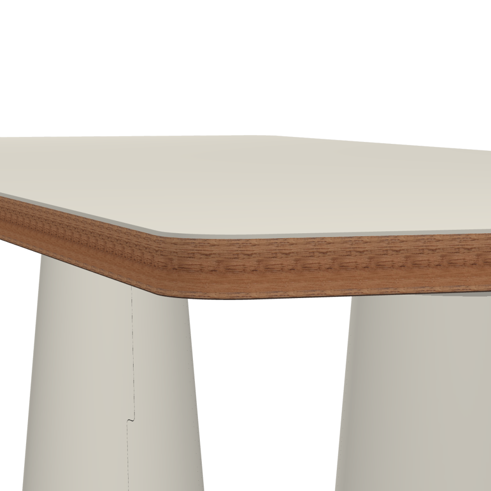 ALT linoleum table – 4176 Mushroom / Laminboard (Strength 30mm) / Walnut