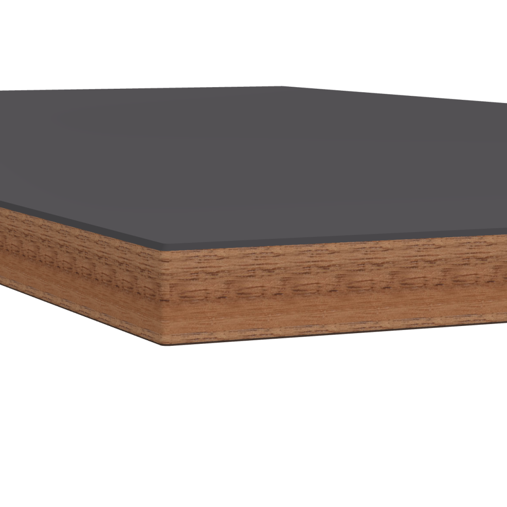 Linoleum tabletop – 4178 Iron Grey / Laminboard (Strength 30mm) / Walnut