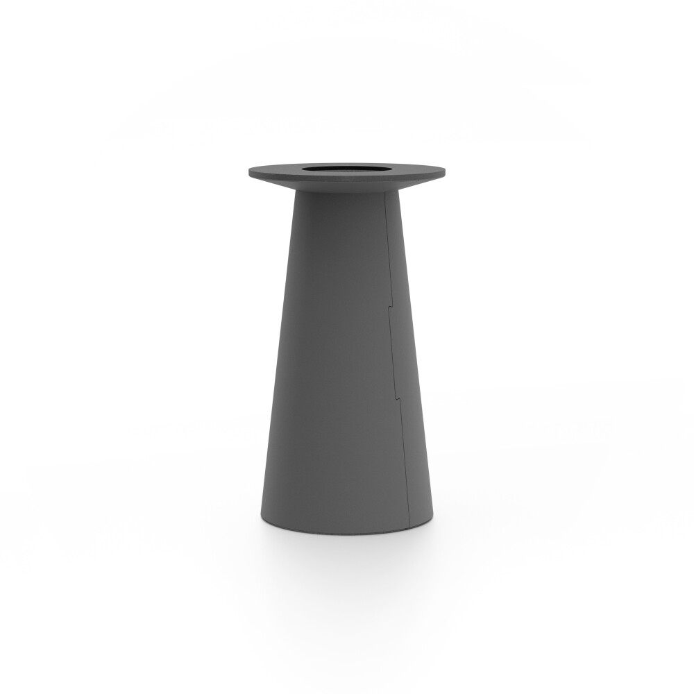ALT (All Linoleum Table) cone-shaped table base lined with linoleum (4012 Basalt ᴺᴱᵂ), S Ø 36 cm, designed by Keiji Takeuchi