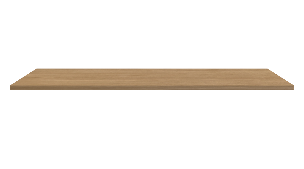 Tischplatte - Form Eckig - Länge 180,00 cm - Tiefe 85,00 cm - Radius 1,00 cm - Stärke 2,9 cm - Oberseite Holzfurnier, Eiche - Kern Stäbchenplatte - Kante Holz, Eiche - Kantenschräge 90°