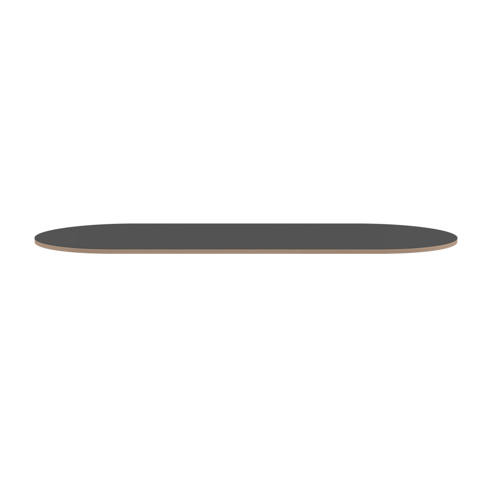 Table Top - Shape Square - Length 190.00 cm - Width 80.00 cm - Radius 40.00 cm - Thickness 2 cm - Freeform 1.00000000 - Surface Linoleum, 4012 Basalt - Core Birch Plywood - Profile Edge 90°