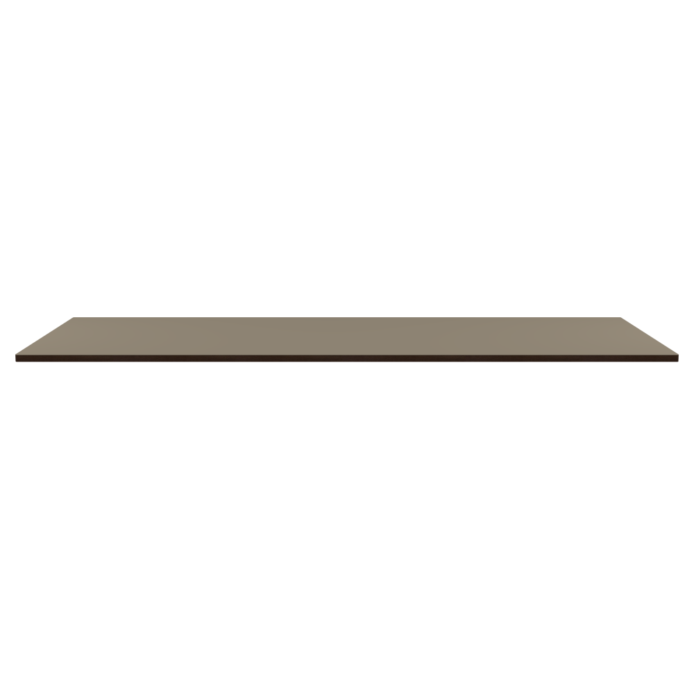 Table Top - Shape Square - Length 280.00 cm - Width 120.00 cm - Radius 1.00 cm - Thickness 3 cm - Surface Linoleum, 4011 Taupe - Core Laminboard - Edge Wood, Fumed Oak - Profile Edge 90°