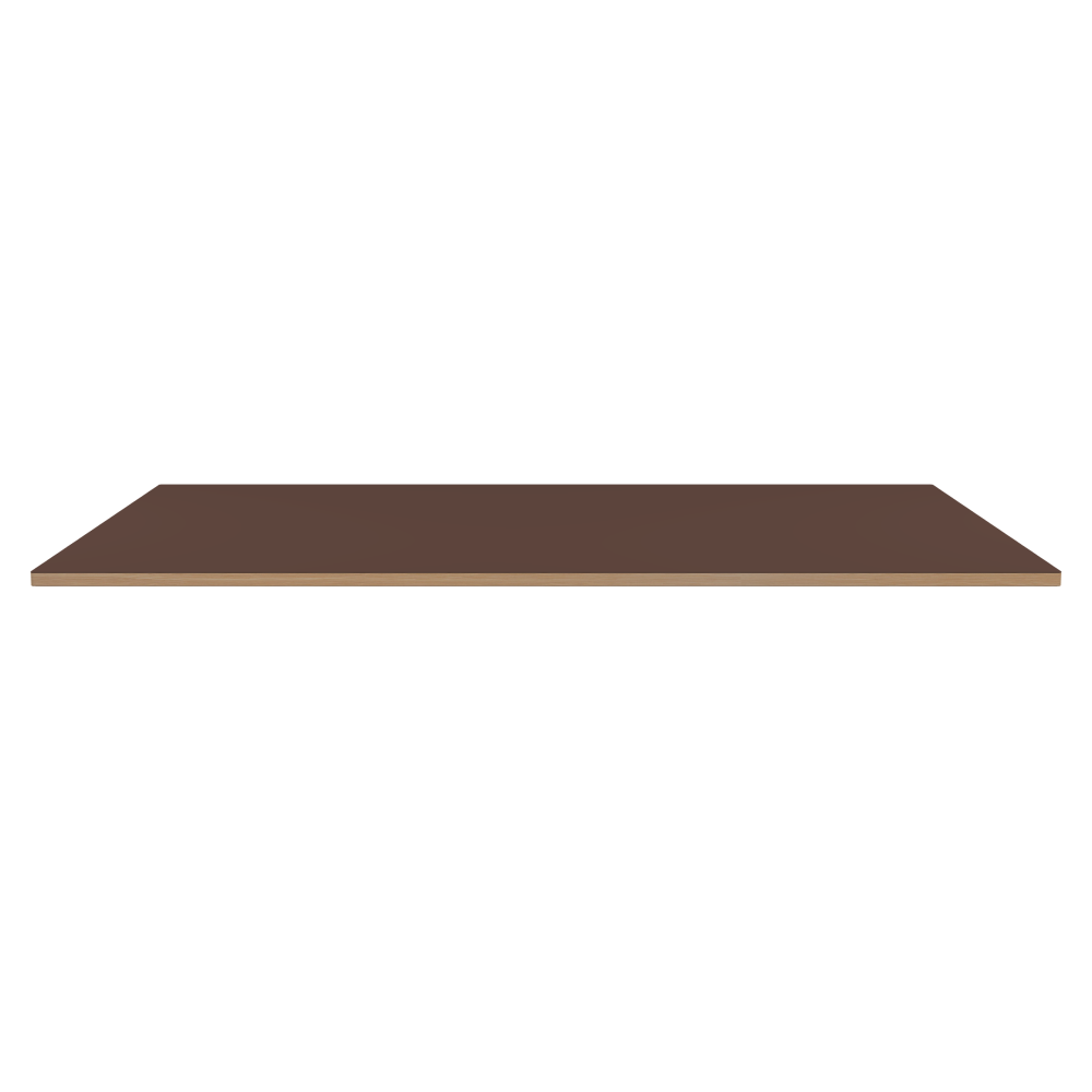 Table Top - Shape Square - Length 220.00 cm - Width 150.00 cm - Radius 1.00 cm - Thickness 3 cm - Surface Linoleum, 4009 Espresso - Core Laminboard - Edge Wood, Larch - Profile Edge 90°