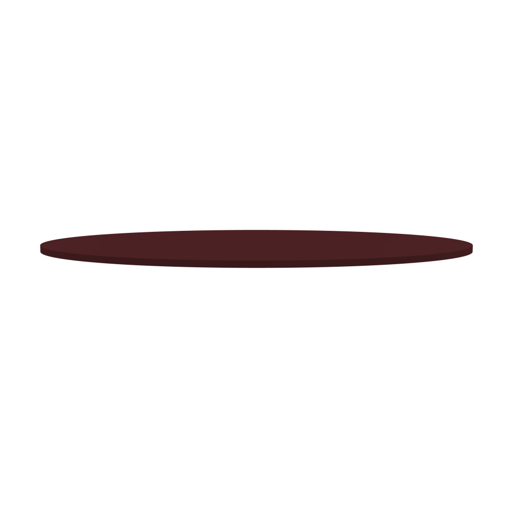 Tischplatte - Form Superellipse - Länge 200,00 cm - Tiefe 100,00 cm - Superellipse Exponent 2,00  - Stärke 3 cm - Freiformfläche 1.00000000 - Oberseite Linoleum, 4154 Burgundy - Kern Stäbchenplatte - Kante Linoleum, 4154 Burgundy - Kantenschräge 90°