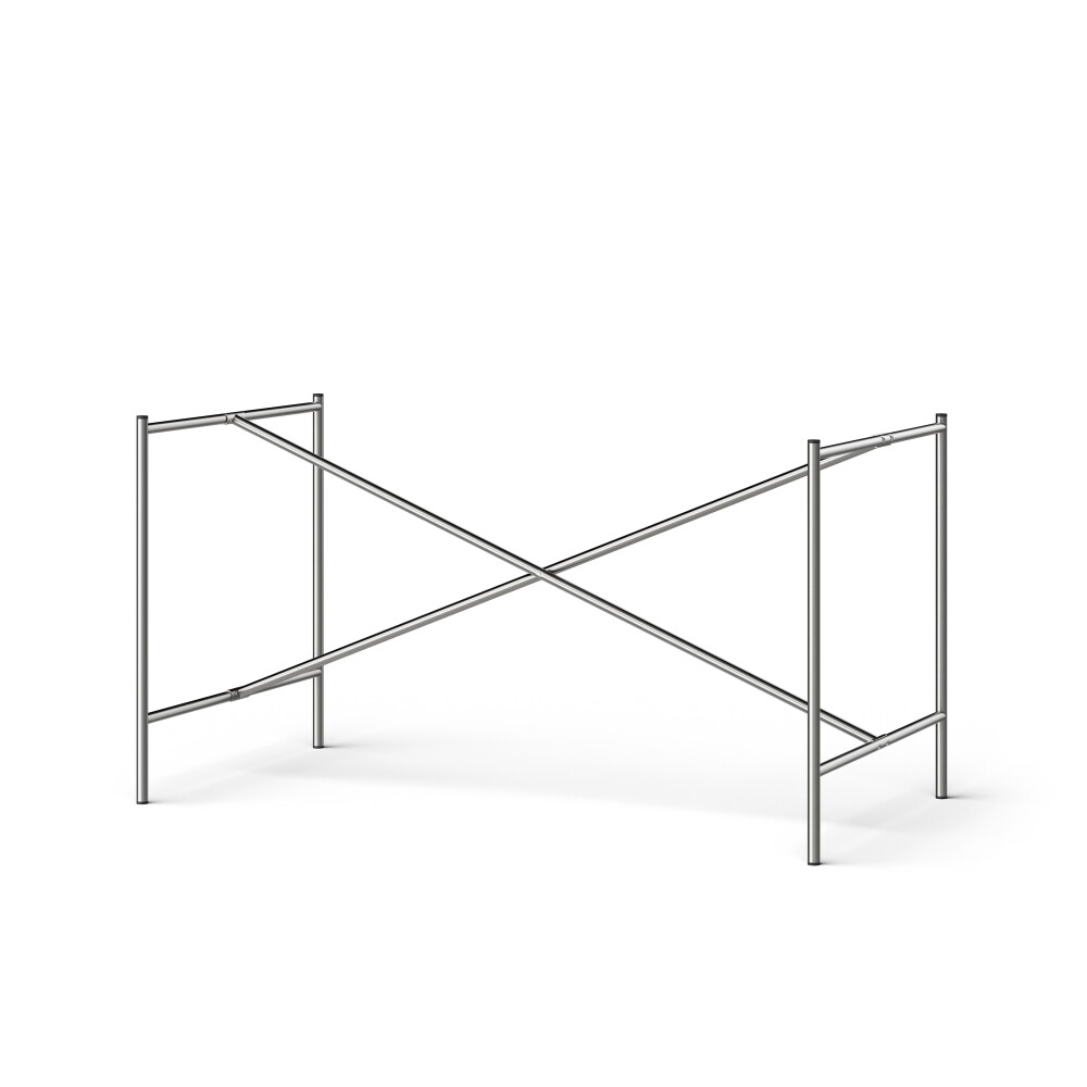 E2 Table Frame by Adam Wieland in Steel, Brushed - cross bar  Centered