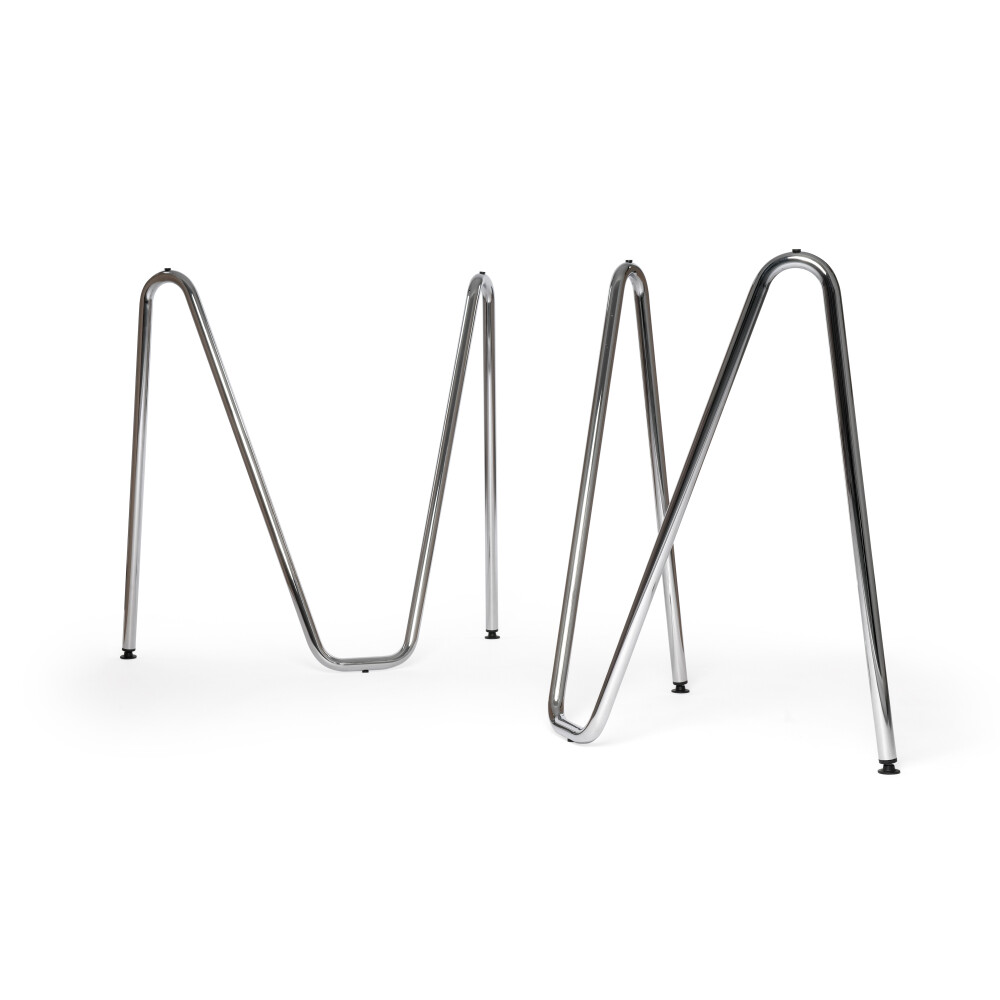 SINUS Trestles - Material and Colour Steel, Chrome-plated - Size L: L 74 × W 36 × H 72 cm