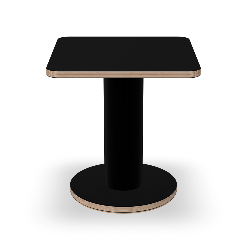 OFF-CUT Side Tables - Surface Linoleum, 4023 Nero - Shape Square, L 45 × W 45 - Height 48 cm