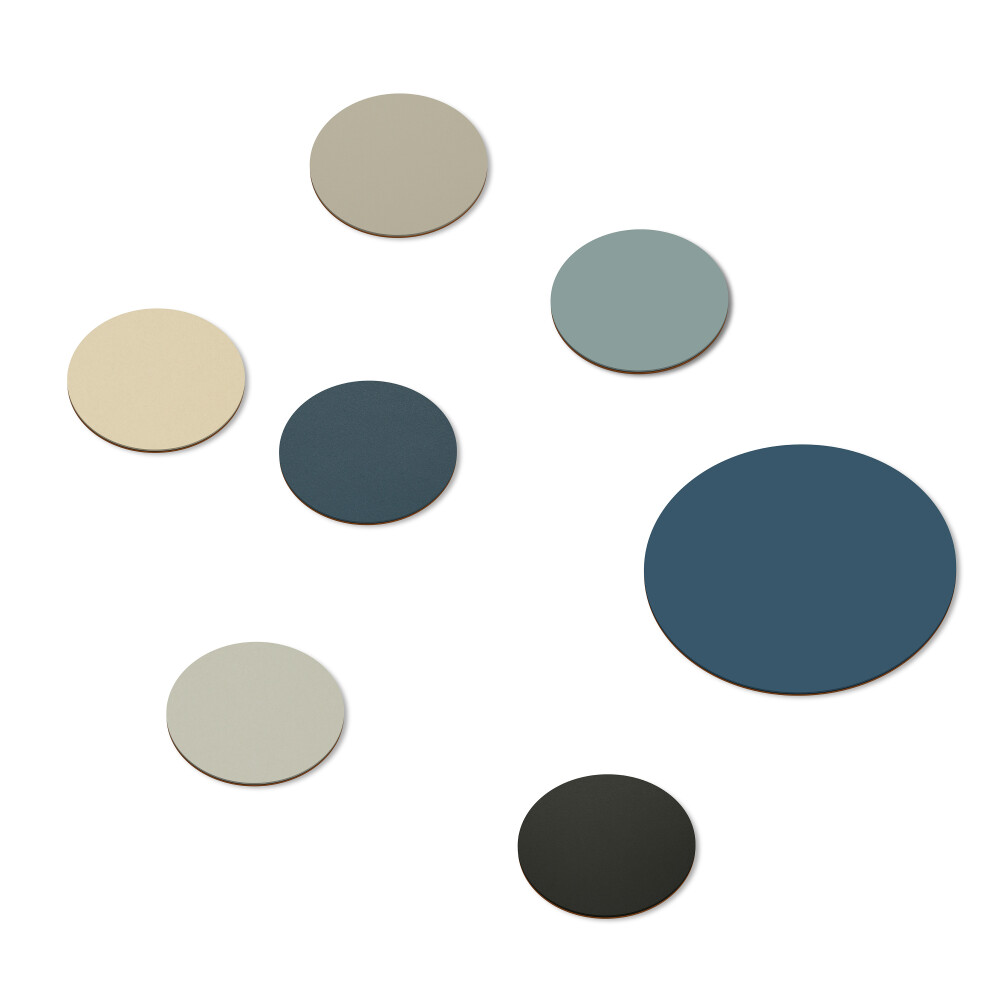 Set aus sieben PAD-Untersetzern von Faust in Cool