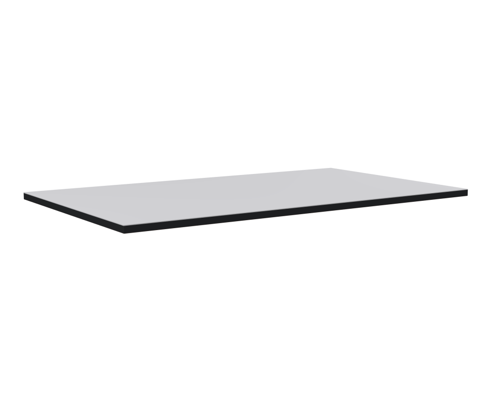 Table Top - Shape Square - Length 120.00 cm - Width 70.00 cm - Radius 0.30 cm - Thickness 2.1 cm - Surface Linoleum, 4177 Vapour - Core MDF - Edge MDF, Black - Profile Edge 90°